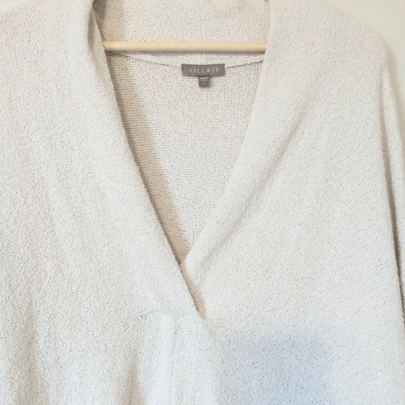 LiLLA P cashmere cotton soft cozy chunky long sleeve pullover sweater - Picture 6 of 10